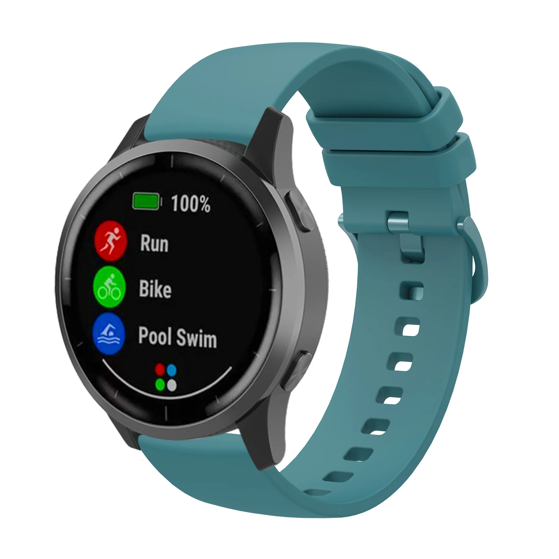 Versatile 20mm Silicone Smart Watch Strap in Classic Black