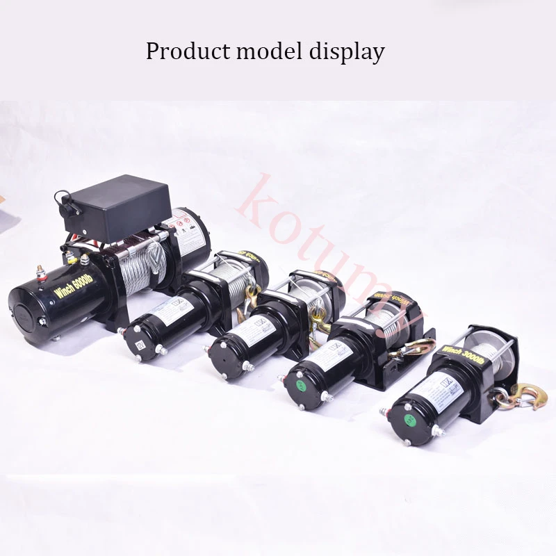 24V/12V 3000LBS Electric Winch Crane Traction Vehicle Mounted Winch  Portable Winch Car Trailer ATV Truck Off Road