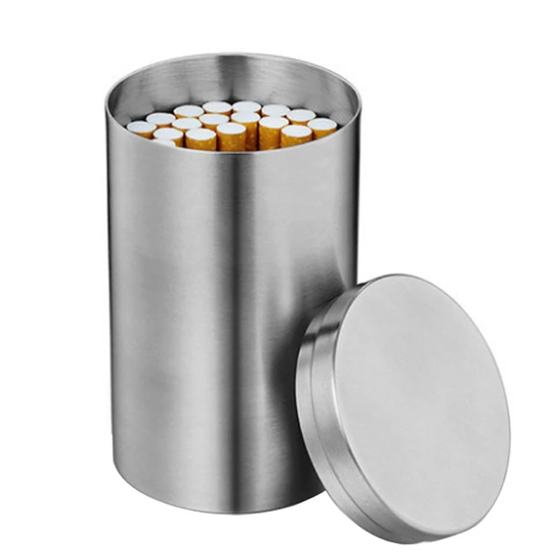 50PCS Capacity Cigarette Can Stainless Steel Portable Cigar Holder Damp-proof Storage Tank for Cotton Swab Spice Jar Container 4