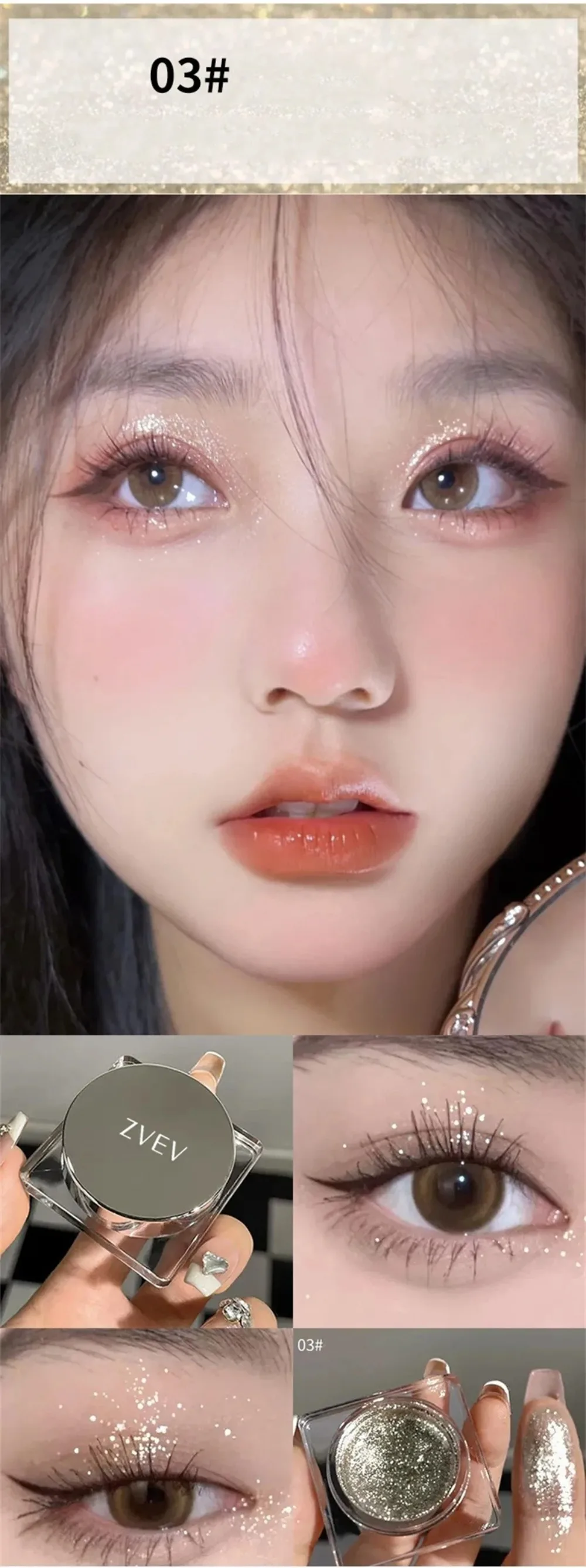 Glitzernder Schwarzer Smoky Eyeshadow Gel Für Gesicht Und Körper_voghion.com