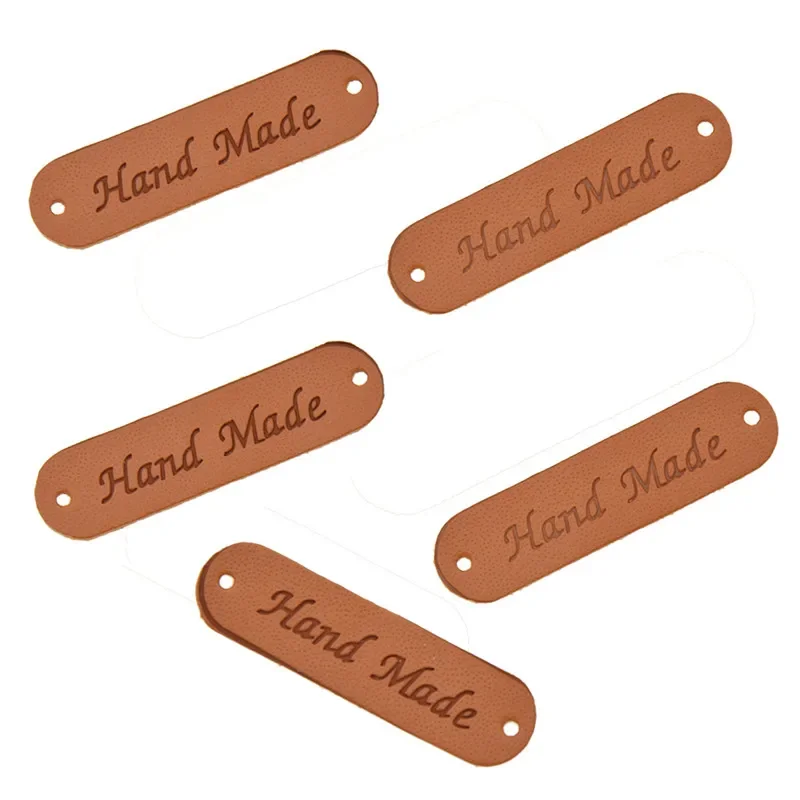 20Pcs Handmade Leather Labels Clothes Garment PU Tags Sewing Accessories