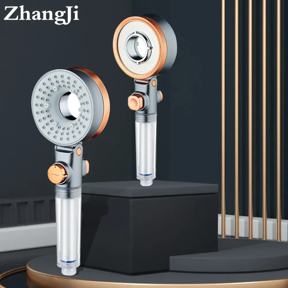 ZhangJi Double Sided Unique Shower Head Bathroom 3 Jettings Water Saving Filtration Round Rainfall Adjustable Nozzle Sprayer shower head filter shower head shower nozzle shower water filter