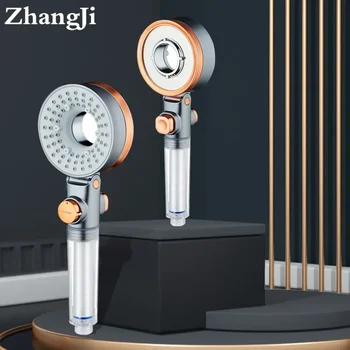 ZhangJi-양면 독특한 샤워 헤드, 욕실 3 분사 물 절약 여과 원형 강우 조절 노즐 분무기