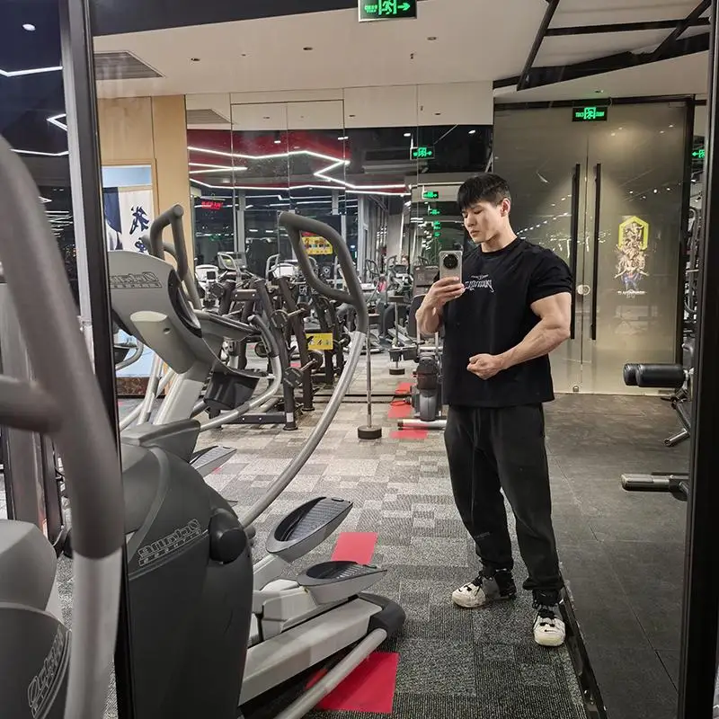 2025 Trendy Sportswear Brand Co Mens Gym Short Sleeve Stretch Cotton Breathable Loose Fit Workout T Shirt Fitness Collection 3