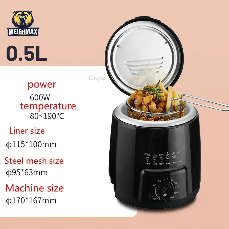 Upgraded style small electric fryer household fuel-efficient commercial multi-function electric fryer heating pot