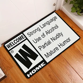 1 pezzo divertente frase zerbino creativo per interni zerbino 100% poliestere antiscivolo accessori per la camera da letto decorazione della stanza tappeto in feltro 1