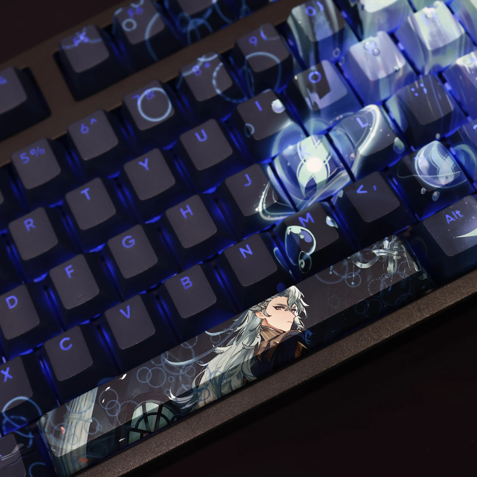 Neuvillette-teclado Mecânico Impacto Genshin 108 Key Cap Pbt Dye Luz Sublimação Transmitindo Cherry Switch Cross Cover - Imagem 5