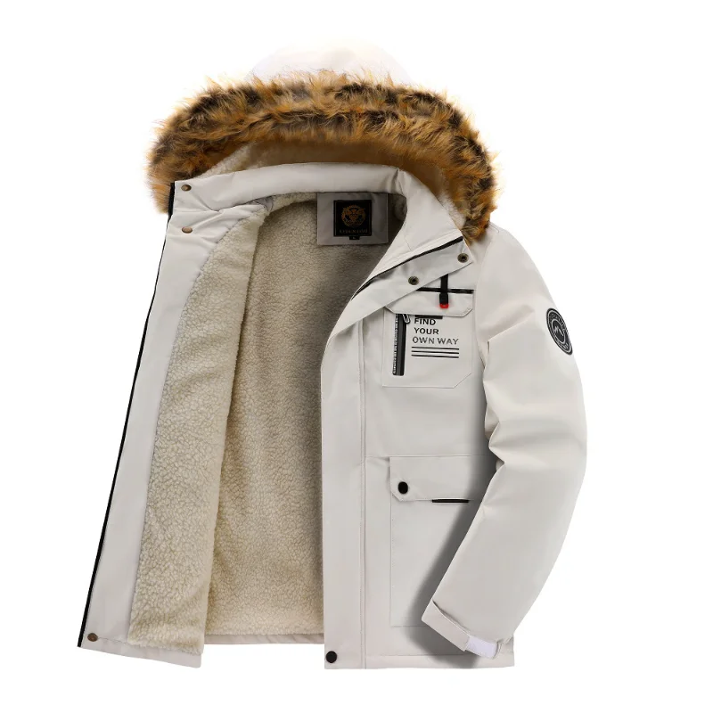 

Men Clothing 2023 Men's Outdoor Fleece Thickened Casual Jacket Parka Autumn and Winter Thermal Jacket Men's Coat