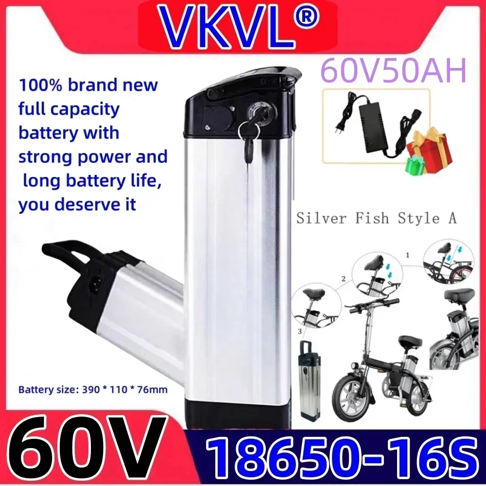Air fast transportation60V New Full Capacity Power 18650 Lithium Battery 10ah-50ahBattery pack Suitable for Silver Fish 80-2000W 2