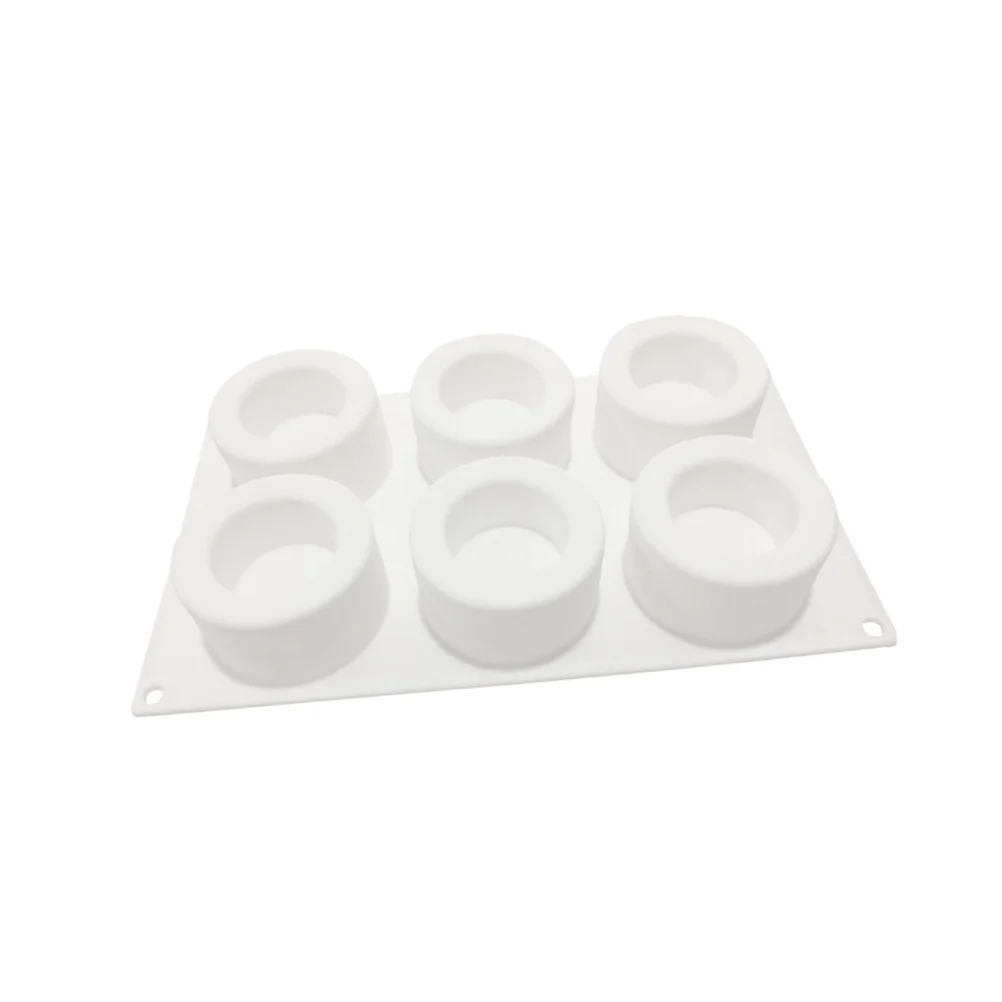 

6 Cavity Cake Mould DIY Cake Mold 3D Silicone Mould for Pudding Chocolate Mousses Dessert Kitchen Bakeware