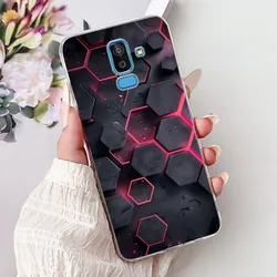 Luxury Marble Dragon Lion Clear Silicone Shockproof Phone Case for Samsung J8 2018 (TPU-880)