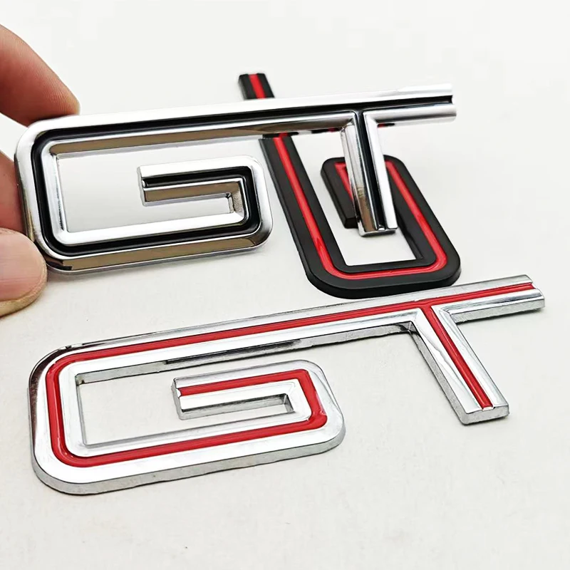 3D 크롬 메탈 자동차 스타일링 로고 GT 리어 트렁크 데칼 배지 스티커 (포드 머스탱 쉘비 GT GT500 GT350 자동차 액세서리용)
