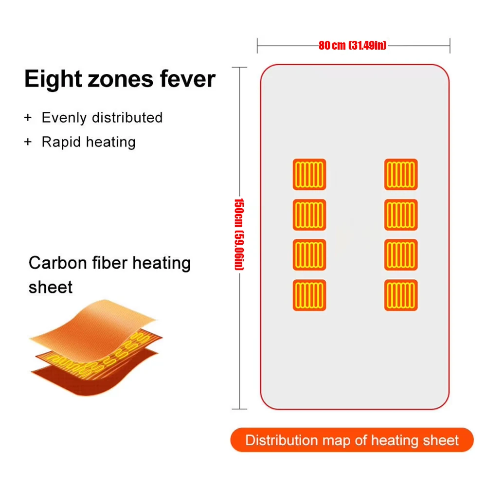 Wearable Heating Electric Blanket Shawl 3 Heated Level Throw Blanket 5v USB Charging Coral Velvet 8 Heated Areas Fast Heating electric heating blanket