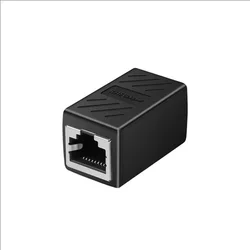 Ethernet LAN Splitter Connector Adapter, RJ45 Female to Female Coupler, CAT5/CAT6 Socket (Black)