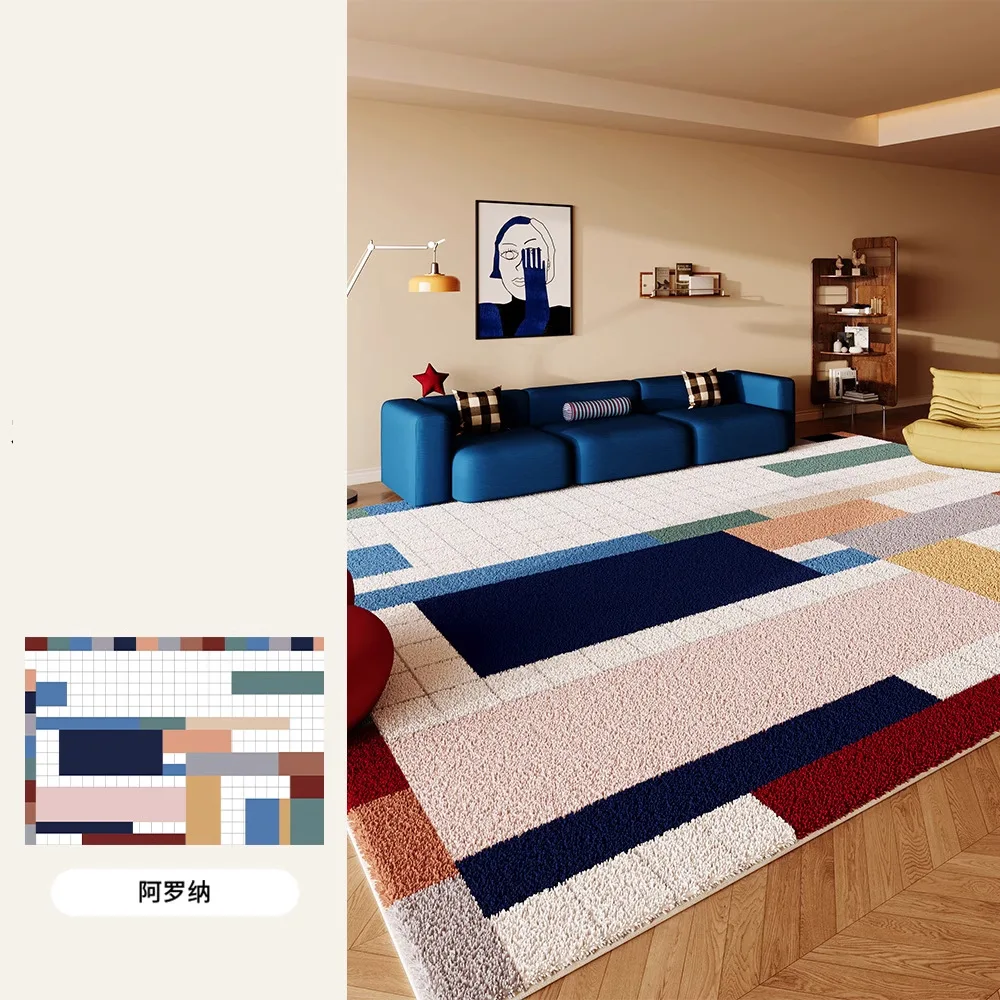 200x300cm Living Room Rugs Vintage Thick Faux Wool Carpet Non Slip Wear Resistant Living Room Rug Sofa Mat Bedside Home Decor