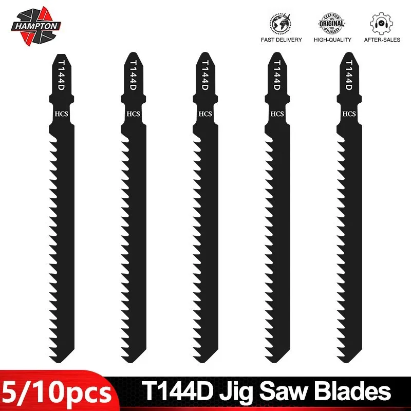 

HCS/HSS Lengthen Jig Saw Blades 5/10pcs T144D for Metal Wood Assorted Blades Woodworking