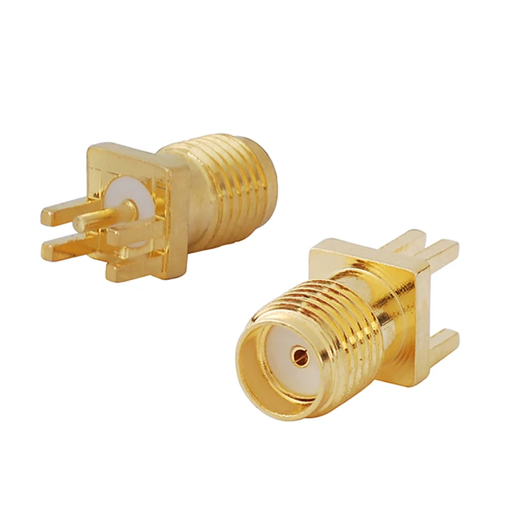 Superbat 10pcs SMA Female PCB Mount .040'' (1mm) End Launch Connector RF Coaxial Connectors for Electronic Components