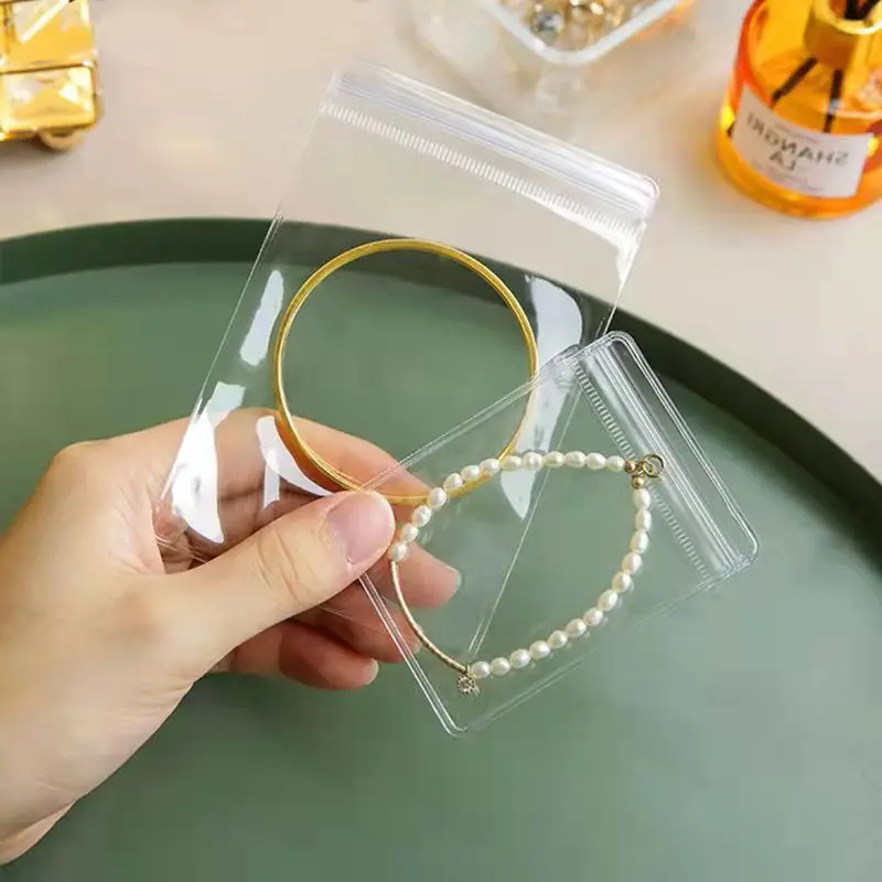 Transparent PVC Jewelry Pouches Bags Clear Anti-Oxidation Zip Lock Earring Pendant Necklace Bracelet Storage Holder 20pcs/lot jewelry packaging bags,jewelry storage bags,jewelry bags