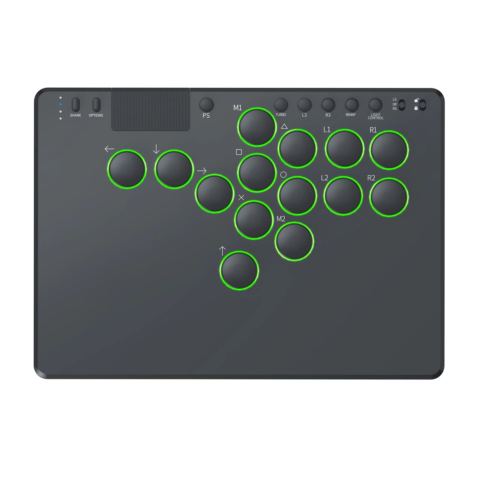 14키 레버리스 컨트롤러 아케이드 스틱(RGB 블랙 파이팅 게임 키보드 포함) 스위치/PS4/PC 게임용 핫스왑 지원