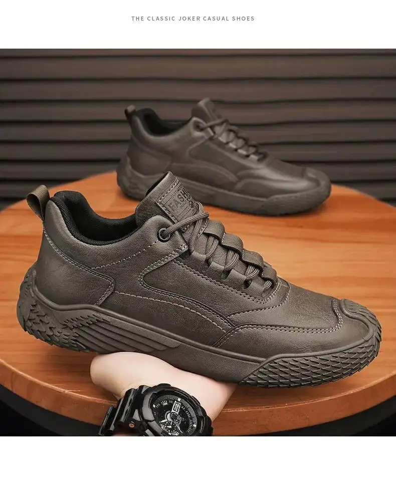 

Мужские повседневные кожаные туфли, мягкая подошва, Нескользящие, на шнуровке, повседневная рабочая обувь, для походов, весна-осень