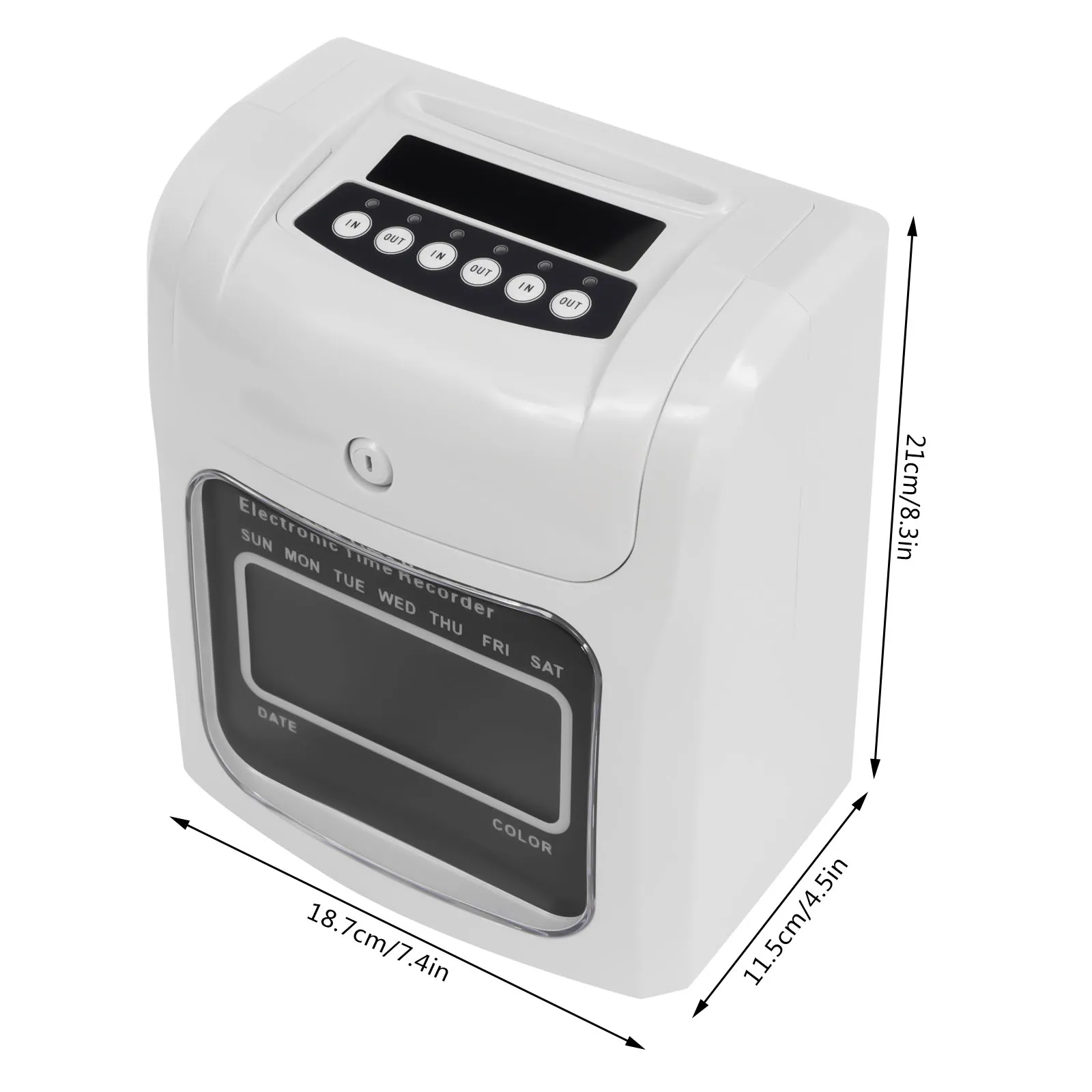 Calculating Time Clock Electronic Time Recorder Employee Clock Includes 50 Cards and 1 Security Key for Company Unit