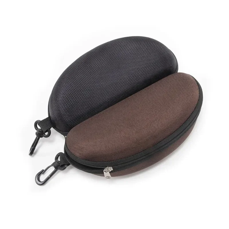 Glasses Case Portable Oxford Cloth Hard EVA Zippered with Carabiner