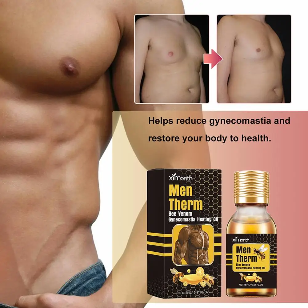 Man Breast Firming Massage Cream 15 Ml Bee Essence Removing Excess Fat Effective Shrink Chest Gynecomastia Tighten Essence