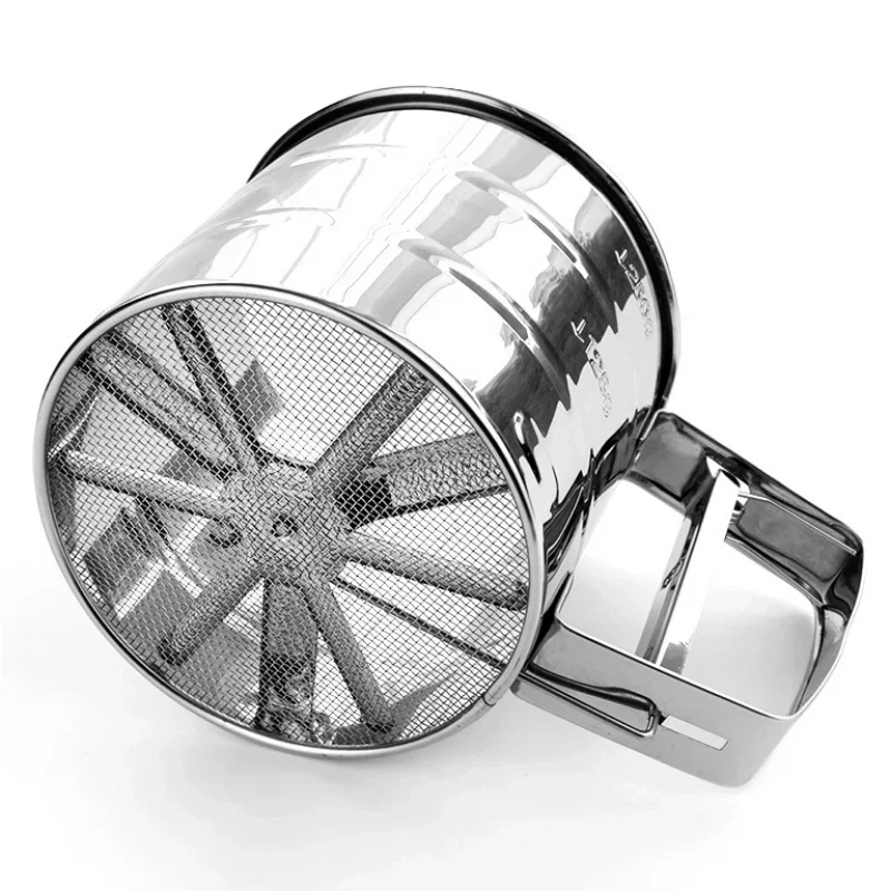 Baking Flour Sifter Food Strainers Powder Stainless Steel Hand-held Reusable Sieve Flour Cup Shakers Kitchen Baking Tools flour sifter baking tools mesh strainer fine mesh strainer powder sieve
