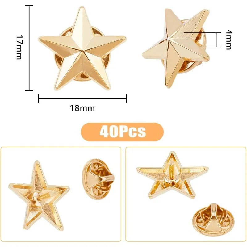 합금 스타 배지 라펠 핀, 합금 라펠 핀 브로치, 군사 수상 핀, 7 월 현충일 스타 브로치, 스타 배지, 1 박스