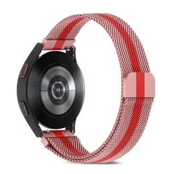 Premium Metal Milanese Magnetic Wristband - Comfortable 22mm & 20mm Strap, Stylish Watch Accessory - Redmi Watch 5 Active (Pink red)