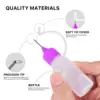 5pcs 10ml Needles Precision Tip Applicator Transparent Squeezable Needle Bottles For DIY Quilling Craft Acrylic Painting 5