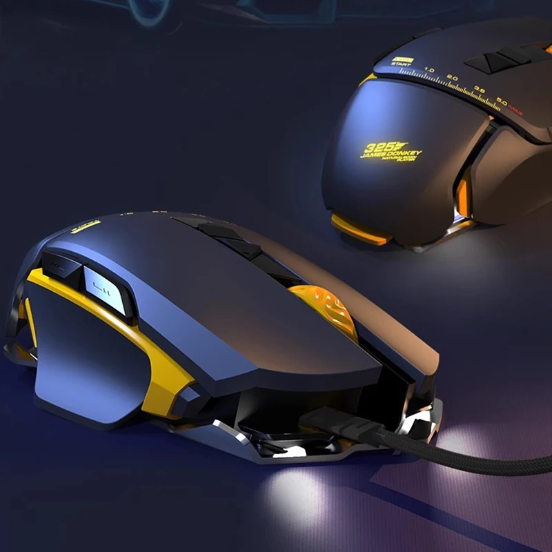 James Donkey 325S Wired Mechanical Gaming Mouse 5000dpi Macro Program Ergonomic Mouse Pmw3325 Rgb Dpi Adjustment Office