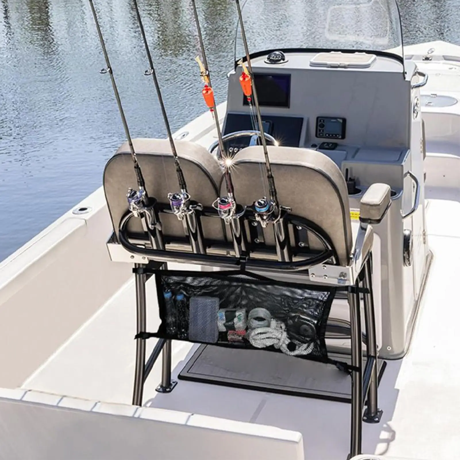 Life Vest Bag For Boat Boat Storage Leaning Post Net Camping Vehicles Organizer Survival Gear Holder For Flashlight Slippers