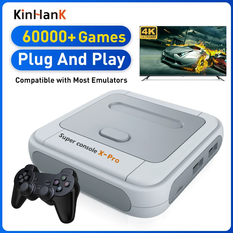 60000 Game In One Retro Video Game Console Super Console X PRO For PSP/PS1/SNES/N64/DC 4K HD TV BOX Two Player Gaming