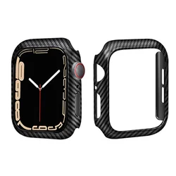 Carbon Fiber Bumper Protector for Apple Watch - Premium Protective Cover (Black)
