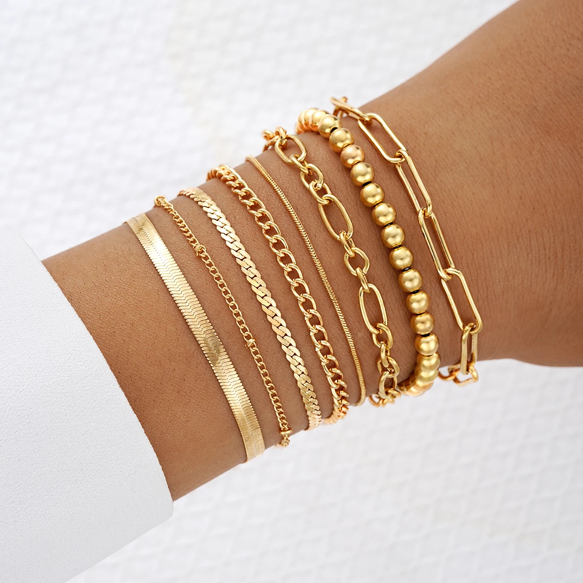 Braccialetti in oro grosso per le donne Boho impilabile polsino