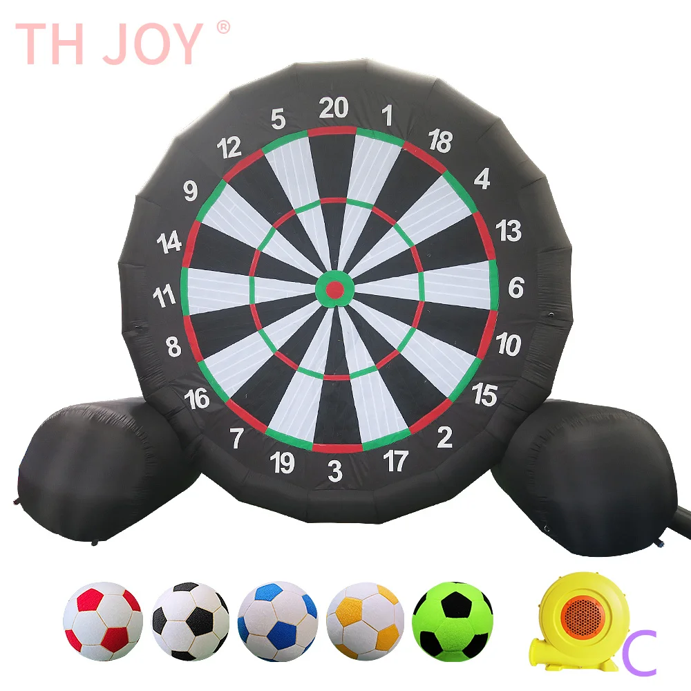 fast air ship to door,3m/4m/5m high giant inflatable soccer football dart board target game for sale 3
