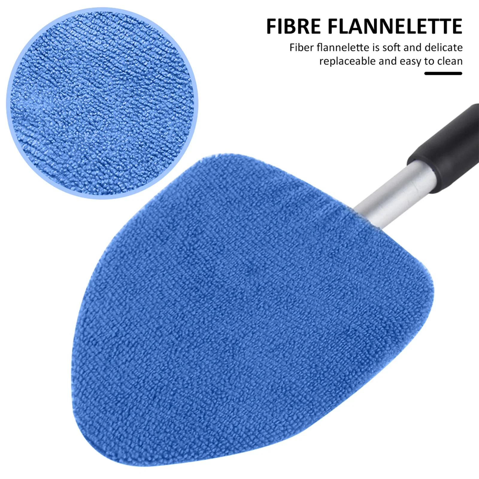 Car Windshield Cleaner Microfiber Brush with Washable Pad Extendable Handle