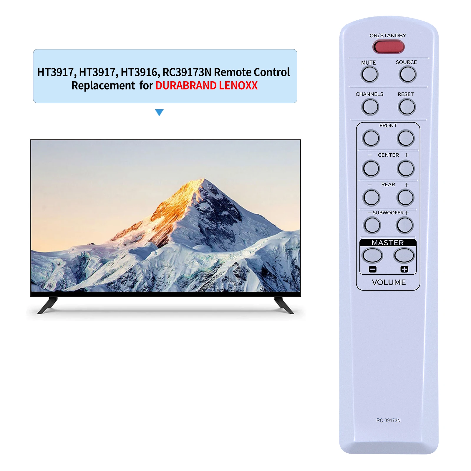 Remote control for DURABRAND LENOXX HT3917, HT3917