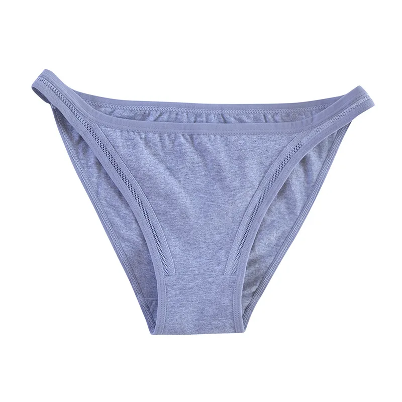 6Pcs/set Women Cotton Panties Female Mesh Underwear Solid Color Bikini Briefs Underpants Ladies Cotton Panty Girls Lingerie