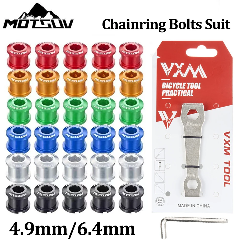 

MOTSUV Chainring Bolts Integrated Crankset Mtb Chainwheel Screws Bicycle Dental Plate For MTB Fixed Gear Cycling Crankset Parts