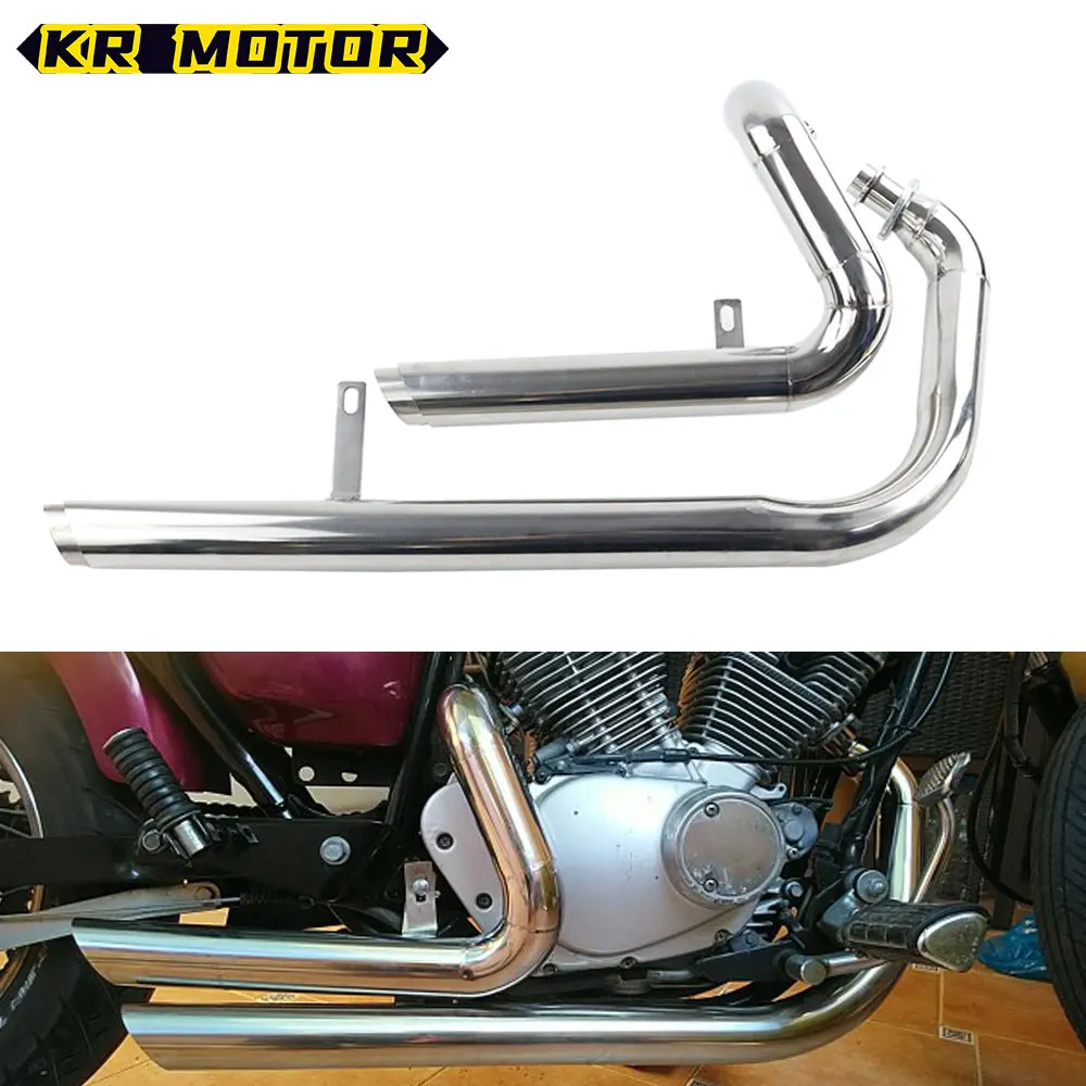 

For Yamaha Virago XV125 XV250 V-Star Dragstar XV 125 250 Motorcycle Exhaust Pipe Full Muffler Silencers System Stainless Steel