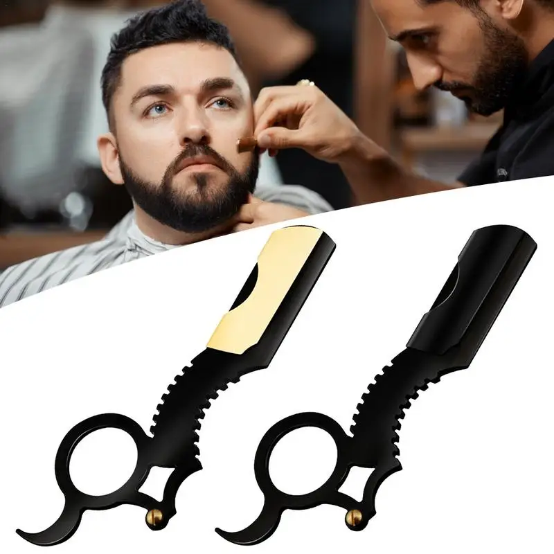 

Straight Edge Barber Razor Haircut Beard Eyebrow Shaving Tool Manual Depilation Razor Hairdresser Trimming Blades Replaceable
