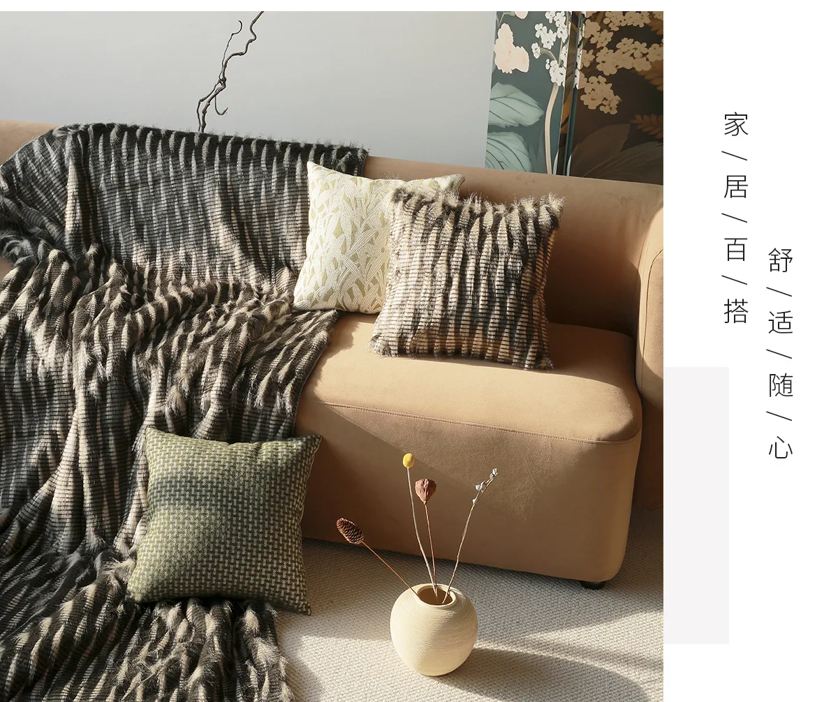 Jacquard-Plüschfell-Chenille-Kissenbezüge, moderne, weiche, luxuriöse, dekorative Kissenhüllen für Sofa, Bett, Wohnzimmer, Heimdekoration – Detail 17