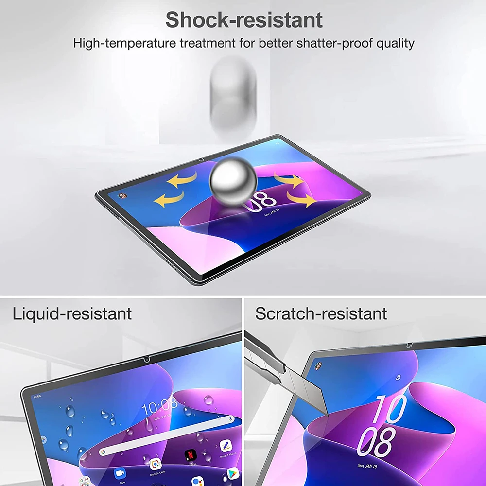 Protetor de Tela para Lenovo Tab M10 Plus 3rd Gen 10.6 Tbtbtb128fu Tb125fu Película Protetora Anti Risco Claro Vidro Temperado Peças - Imagem 5