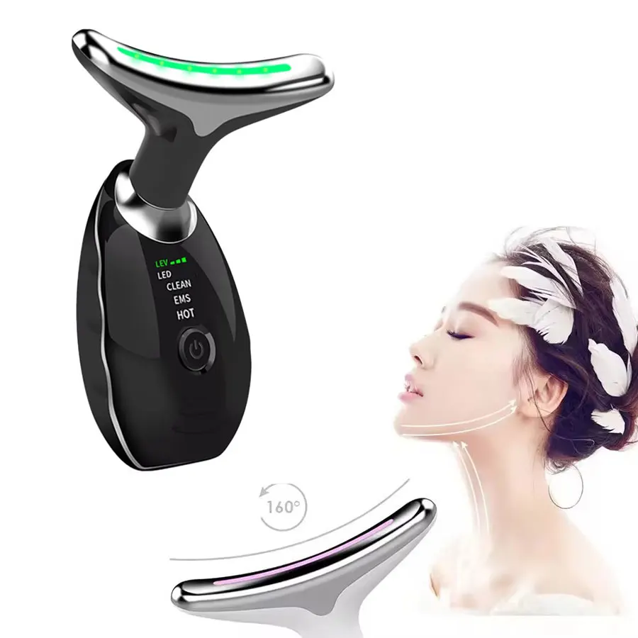 Facial Massager 3 Colors/7 Colors Face Neck Massager Household Lifting And Firming Facial Electric Introduction Beauty Massage Face Care Tools