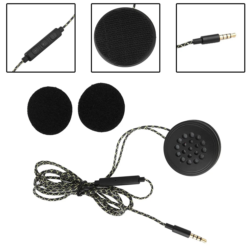 무료 통화 헬멧 헤드셋, MP3 컴퓨터 장비용, TPE 블랙 케이블 길이 1.2m 직경 3.5mm, 1pc