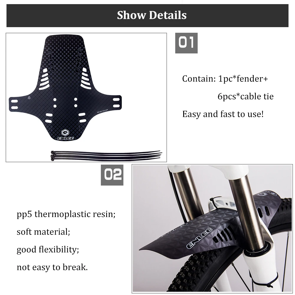 Bike Mudguard MTB Bicycle Fender Front Fork Rear Wheel Fenders Enduro Mud Guard Cycling Accessories 2pcs bicycle fender