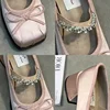 Crystal Bow Mary Jane Shoes Mid Heels Women Chunky Shoes 2025 Elegant Shallow Spring Pumps Shoes Dress Trend De Party Zapatillas 5