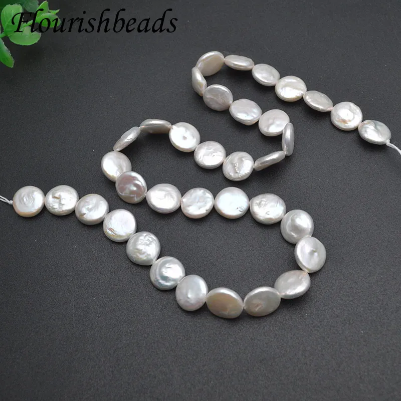 10-11-12mm Natural Freshwater Pearls Flat Round Pearl Beads DIY Necklace Earrings High Quality Accessories for Jewelry